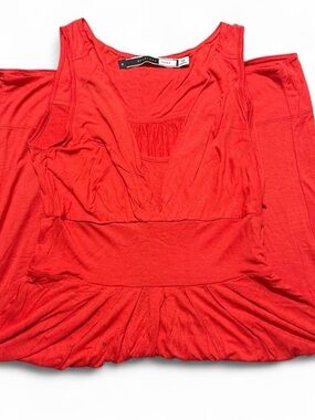 Bright Red Sleeveless Scoop Neck Dress